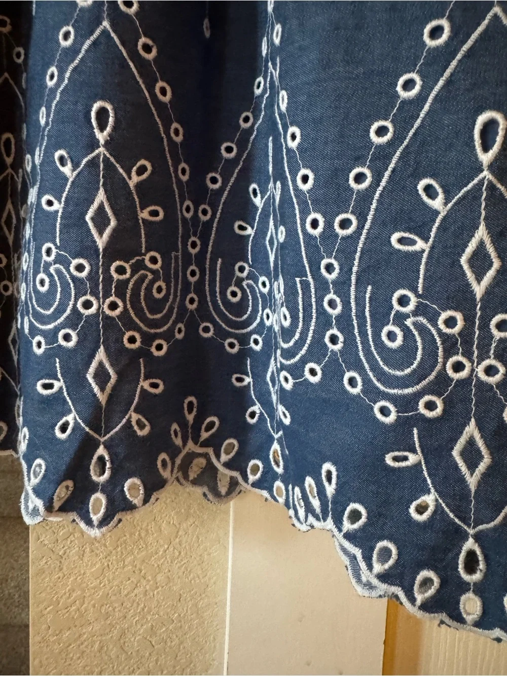 NWT J Jill Blue Embroidered Cotton Midi Dress Size S - Picture 4 of 6